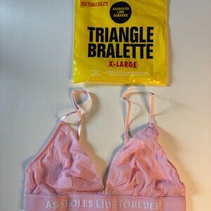 Assholes Live Forever Mesh Pink Triangle Bralette